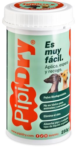 Pipi Dry 250g | Polvo Absorbente Natural | Elimina Malos Olores | La Solución Definitiva para Limpiar el Pipí de tu Mascota