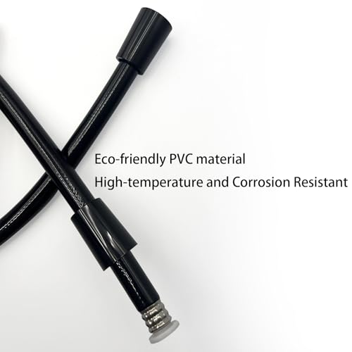 Image of Replacement Shower Hose for RV Camper 6in Flexible & Kink-Free Heavy Duty PVC Lead-Free Black
