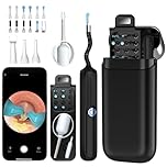 Ear Wax Removal Tool Kit with 1080P HD Otoscope, Flexible Ear Pick Tweezers Wax Remover, Ear Cleaning Kit with Camera &Light, Ear Wax Cleaner for Adults & Kids