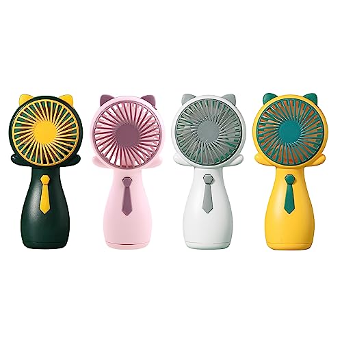 TOWARDSNAN E lectric - Ventilador portátil de mano con diseño de dibujos animados para gatos, ventilador de escritorio USB para exteriores, pequeño ventilador de refrigeración para el hogar, viajes