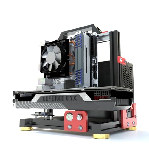 PC Chassis Desktop Computer Open Case Well Cooled Chassis Aluminum Material Test Bench Includes Type-C Support Motherboard (1.ITX)