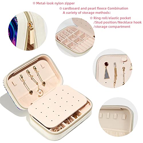 Boîte à bijoux portable avec compartiments pour bagues et colliers - 4