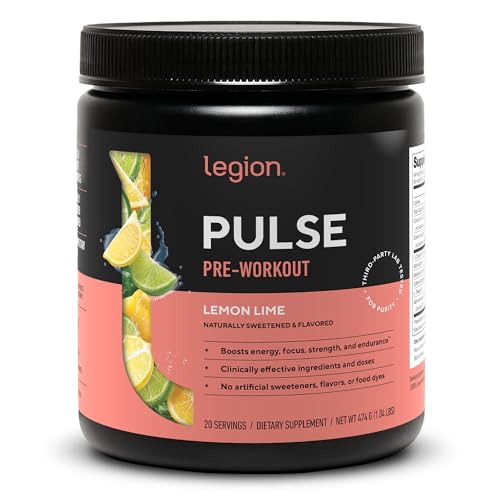 Image of LEGION- All Natural Nitric Oxide Preworkout Drink to Boost Energy, Creatine Free, Naturally Sweetened, Beta Alanine, Citrulline, Alpha GPC (Lemon Lime)