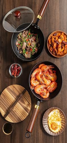Wok japonés multifuncional de hierro fundido 24 cm miniatura 3