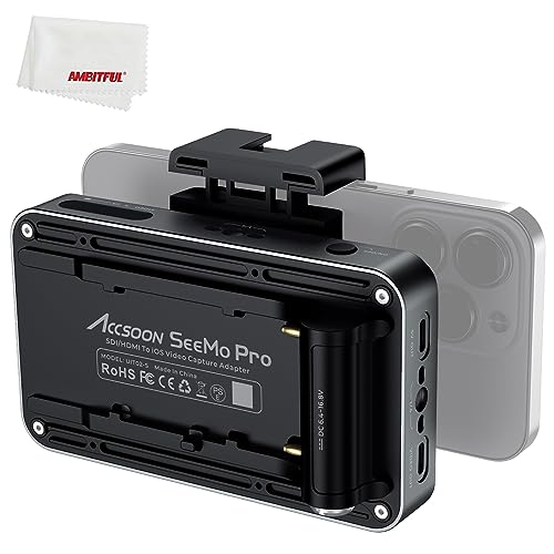 Accsoon SeeMo Pro SDI and HDMI Video on iOS Phone and iPad, H.264 HD Recrding & Shaeing, 2 Pin DC Power or NP-F Battery (SeeMo Pro)
