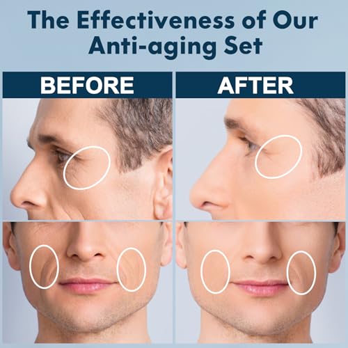 image for FULLLIGHT TECH Gifts for Men,Mens Anti Aging Skin Care Kit,Reduce Wrin