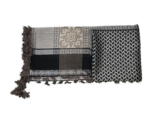 Image of Merewill Cotton Shemagh Tactical Desert Wrap Keffiyeh Head Neck Arab Scarf For Men 49 inchx49 inch