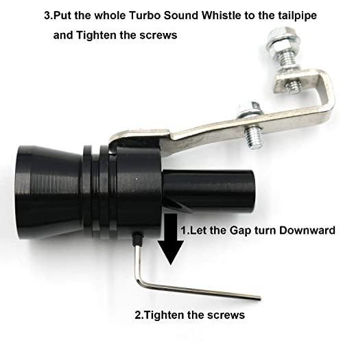 Autoe Car Turbo Sound Whistle Exhaust Tailpipe Blow Off Valve Bov Aluminum Universal Auto Accessories Size Xl (Black) #TOP2