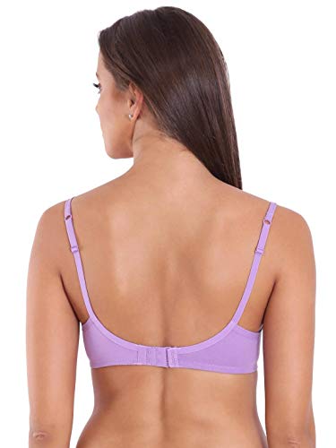 Image of Jockey 1723 Women Wirefree Padded Super Combed Cotton Elastane Stretch Medium Coverage T-Shirt Bra with Lace Styling