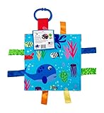 Baby Jack & Co 8x8” Ocean Lovey Tag Toys for Babies - Baby Crinkle Toys - Crinkle Toys for Baby - Soft & Safe - Learn Shapes & Colors - Ideal Baby Toy & Shower - BPA Free w/ Stroller Clip