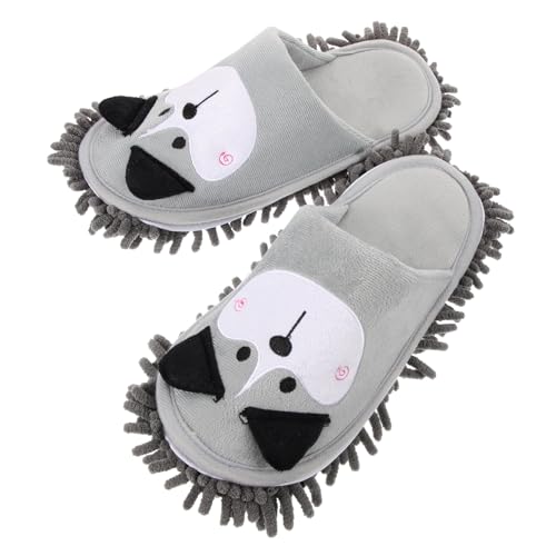 Pantoufles-serpillères en chenille chien mignon taille 38-41 pour le nettoyage