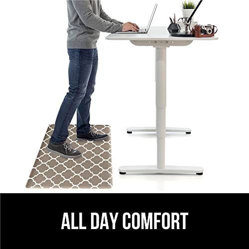 Gorilla Grip 2 Piece Cushioned Kitchen Anti Fatigue Comfort Mat, Comfortable Padded Rug, Stain Resistant Supportive Durable Cushion Rugs, Office Standing Desk Floor Mats, 17X24 And 17X48 Beige White #TOP4