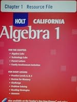 Holt Algebra 1 California: Chapter 10 Resource Flie with Answers Algebra 1 0030946573 Book Cover