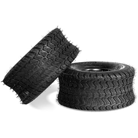 MOTOOS 15x6.00-6 Lawn Mower Turf Tires 15x6x6 Lawn Garden Tractor Golf Cart Tires 4PR Tubeless Pack of 2 Cover