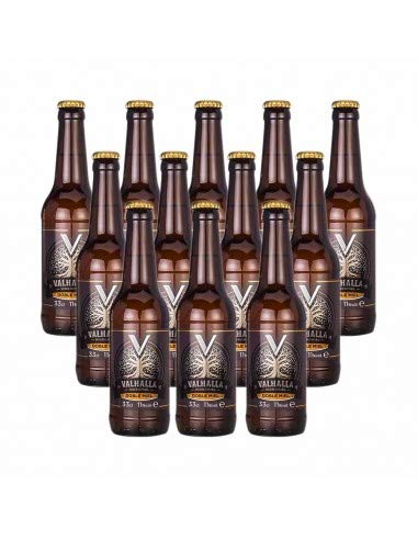 Valhalla Hidromiel Caja de 12 Botellines de Doble Miel | Bebida Ecológica, Aroma Floral, Higos Secos y Pasas, Sabor Dulce, Intenso y Persistentes, Botellines de 33cl Cover