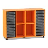  Flexeo® Aufbewahrungsregal inkl. Boxen - Holz-Regal Fach-Regal Schul-Möbel Klassenzimmer-Ausstattung