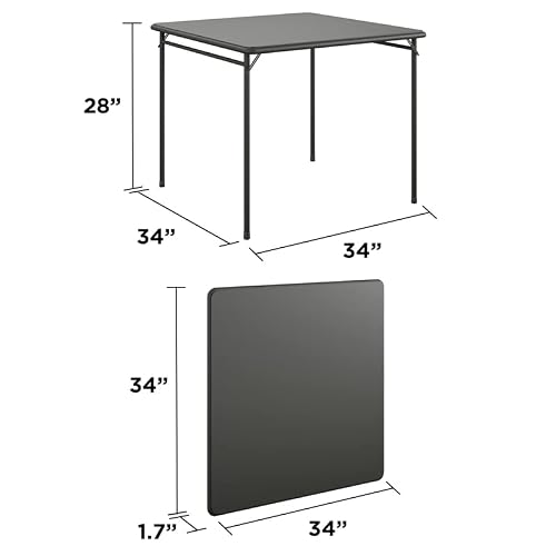 Cosco Square Vinyl Top Folding Dining Or Card Table, 1-Pack, Black #TOP1