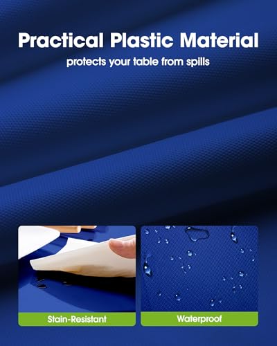 Image of Pureegg Plastic Table Cloth Disposable 10 Pack, 54 x 108 Inch Table Cloths, Patriotic Decorations, Thanksgiving, Veterans Day Tablecloths, Rectangle, Plastic Cover, Leakproof & Sturdy, Navy Blue