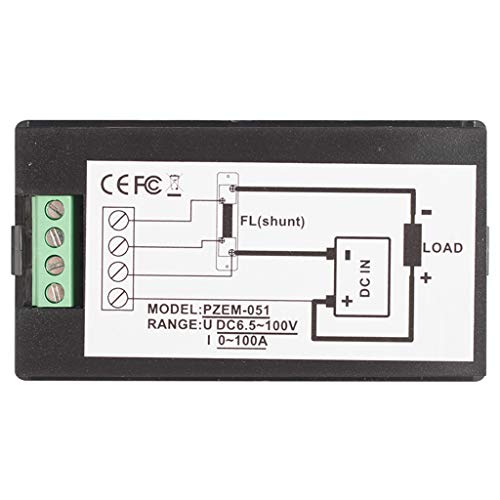 Image of Taidacent 6.5-100V 0-20A 0-100A DC Voltage Current Power Energy Consumption Multimeter Ammeter Voltmeter Multi Function Tester LCD Digital Full Display DIY Modification (0-100A with Shunt)