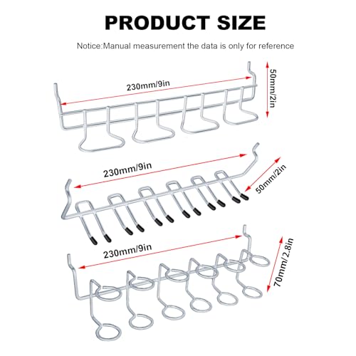 Mdeoosky FUSBXT561 6 Pieces Pegboard Screwdriver Holders, Peg Board Tool Utility Hooks, Stainless Steel Pegboard Plier Holders thumb #4