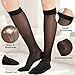 Sheer Compression Stockings for Women - Knee High 15-20 mmHg Support Hose Compression Socks for Improving Circulation, Leg Fatigue and Swelling, Black, X-Large