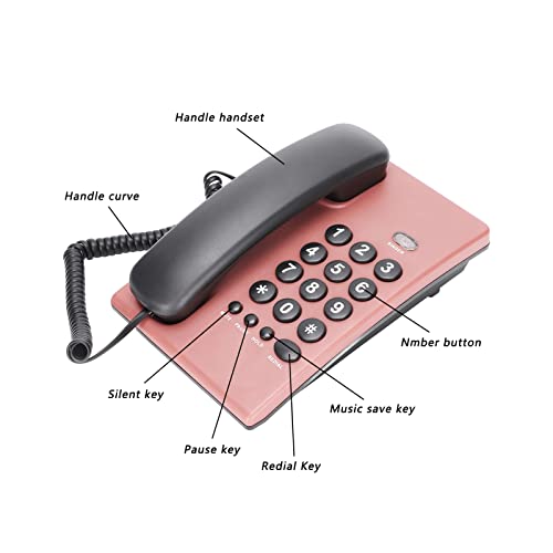 Teléfono de escritorio con cable y doble auricular magnético miniatura 2