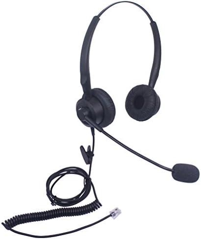 Audicom H201CSB Binaural Call Center Headset Headphone with Mic for Cisco Unified Telephone IP Phones 7931G 7940 7941 7942 7945 7960 7961 7962 7965 7970 and Plantronics M10 MX10 Vista Modular Adapters