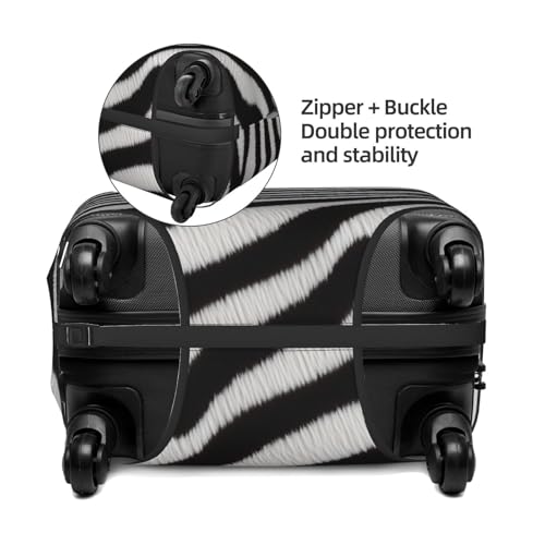 Black And White Zebra Print Elastic Travel Luggage Covers Dustproof Scratch-Resistant Suitcase Protector Fit 22-24 Inch2