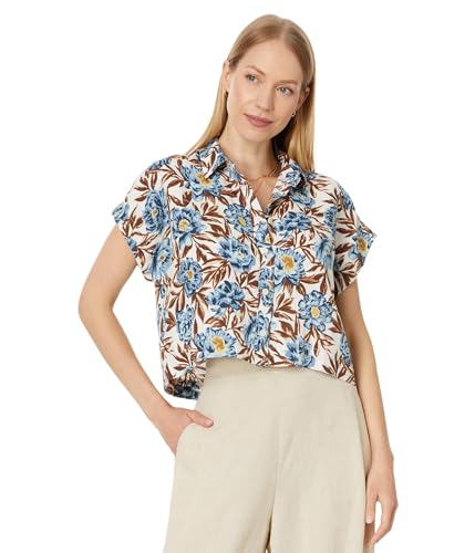 Amazon.com: Madewell Womens Crop Dolman Shirt in Floral 100% Linen
