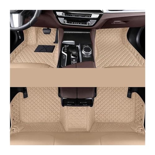 Tapis de voiture pour Peugeot 308 beige 2016-2019 protection de sol en similicuir toutes saisons