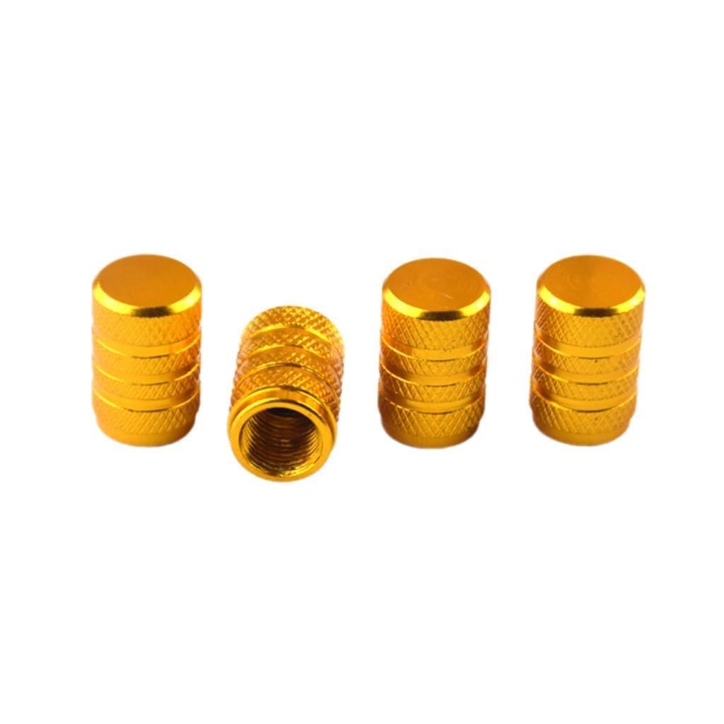 LXZHANG 4 Pcs Tyre Valve Caps for Fiat Punto I/II (Type 188 176) 1993-2007, Aluminium Alloy Dust Covers with Rubber Seal Ring Car Accessories,Yellow