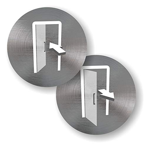 Pegatinas de empujar Tirer - 4 pegatinas que indican el sentido de apertura de las puertas (juego de 2 pegatinas para bisagras izquierda y 2 para bisagras derechas) Cover