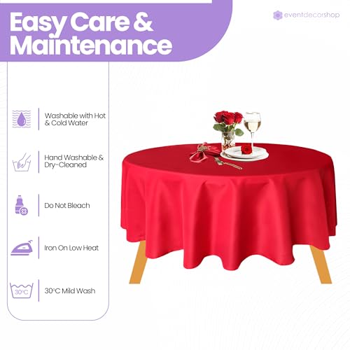 Nappe ronde polyester rouge pour sublimer vos tables d'invités - 5