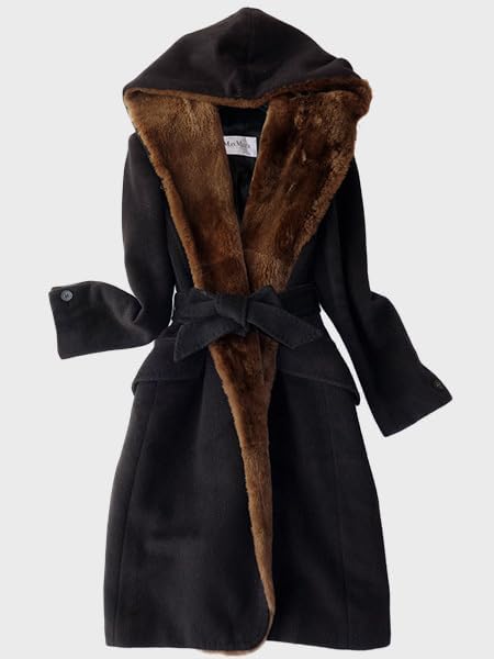 MaxMara マックスマーラカシミアウールヌートリアファーフード