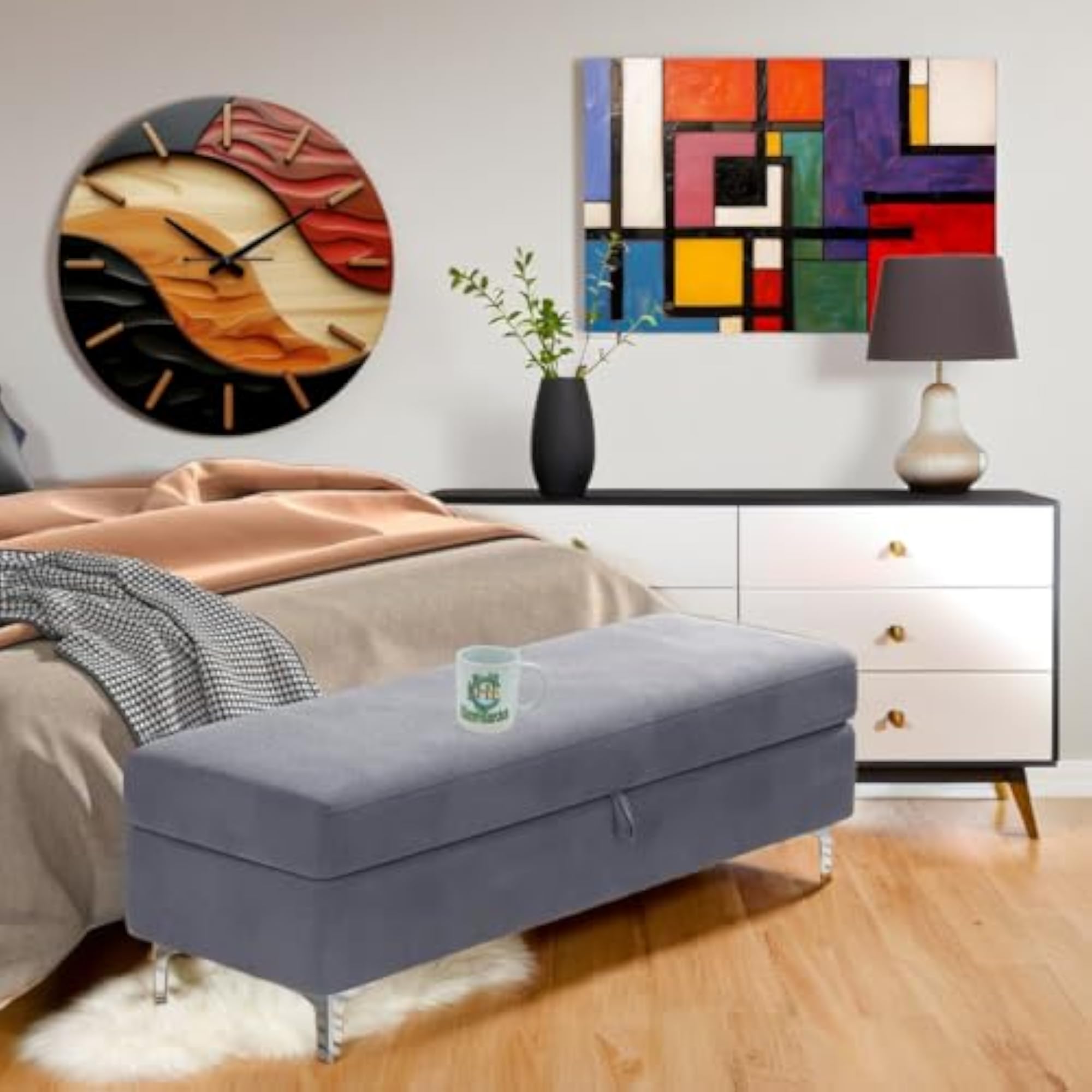 Premium Wooden Cushioned Bench, Stylish & Sturdy Seating