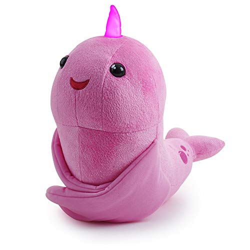 WowWee Fingerlings Hugs - Rachel (Pink Glitter) - Interactive Plush Narwhal