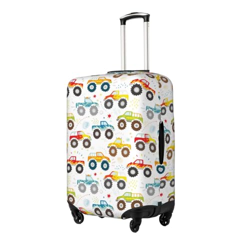 Cartoon Monster Trucks Print Washable Luggage Cover - Fashion Suitcase Protector Fits 18-32 Inch Luggage2