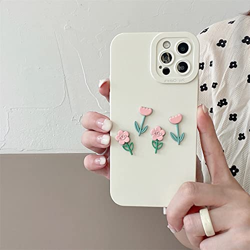 Coque Rose Fleur 3D iPhone 8 Plus antichoc en silicone flexible b - 2