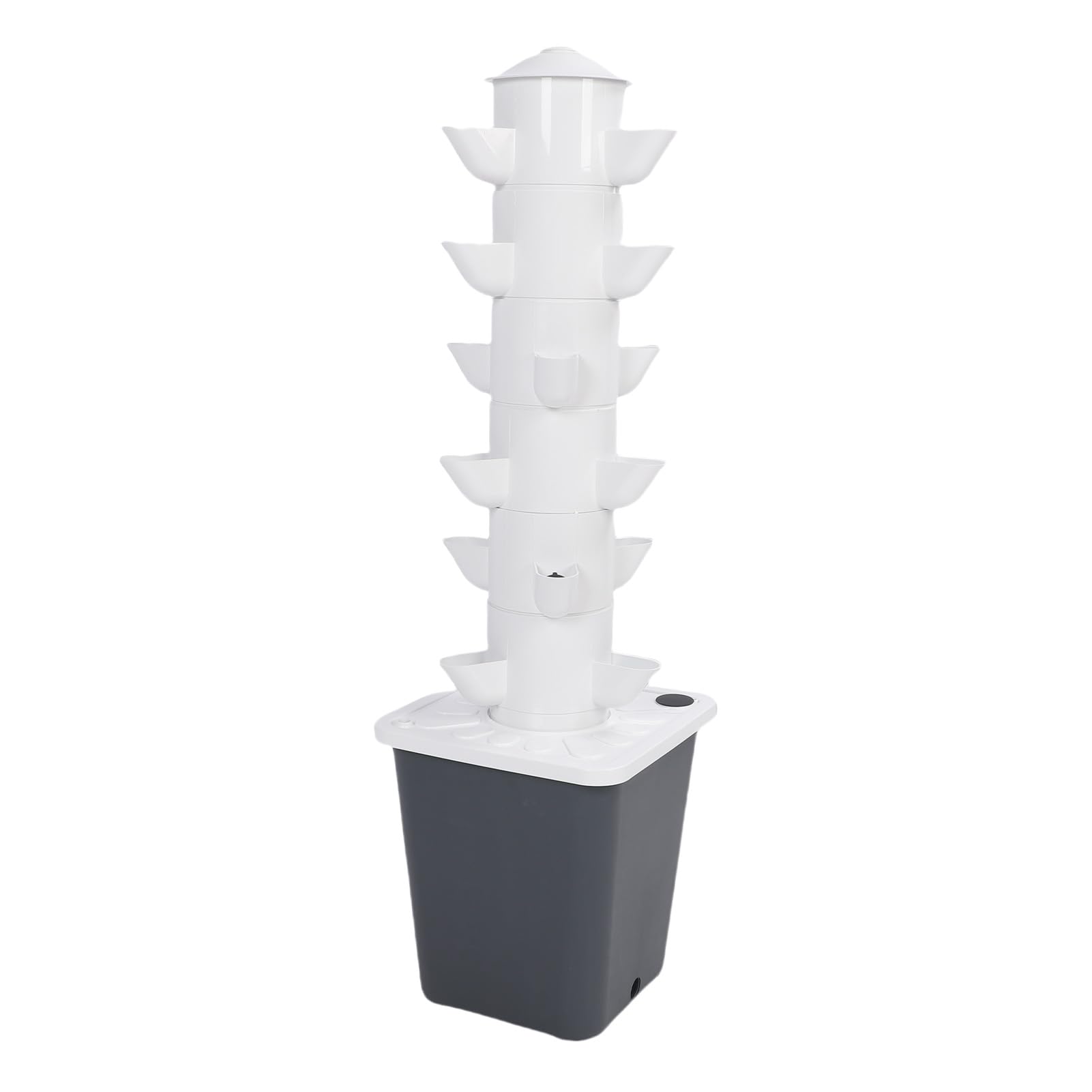 Fdit de Cultivo de Torres Hidropónicas Verticales, Jardín de Interior de 18 Agujeros para Ahorrar Espacio con un Tanque de Agua de 10 Litros para el Alféizar de (Enchufe de la UE)