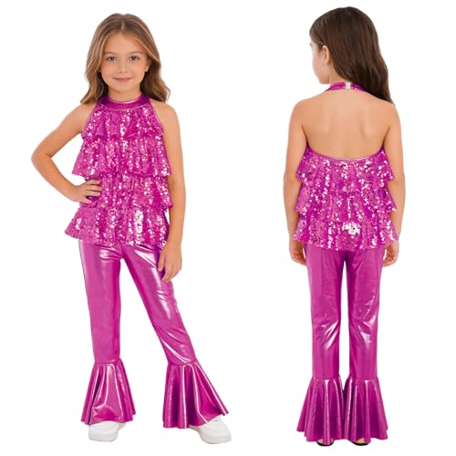 Justaucorps gym fille combinaison académique rose mode disco 13-14 ans