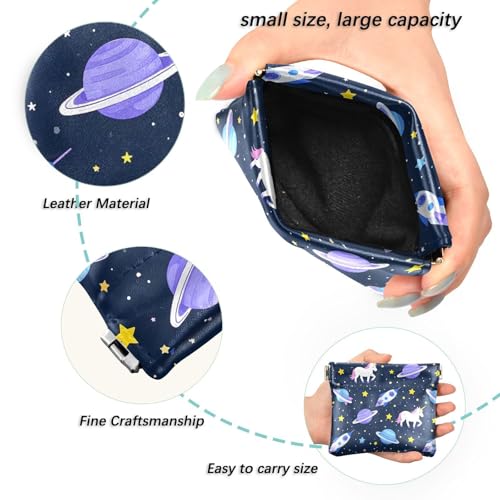 Coin Purse for Women Unicorn Planet Coin Pouch Change Holder PU Leather Mini Wallet Portable Coin Bag Money Pocket2