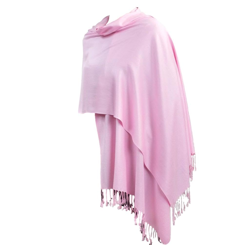 Purple Possum® Pink Pashmina Wrap Ladies Fair Trade Oversized Scarf Wedding Shawl Large Prom Bridesmaid Accessories