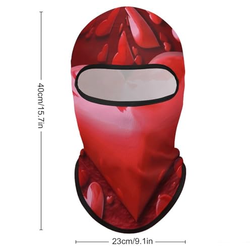 Balaclava para hombres, máscara para esquí con corazones rojos, cubreboca para invierno, protección facial para ciclismo miniatura 2