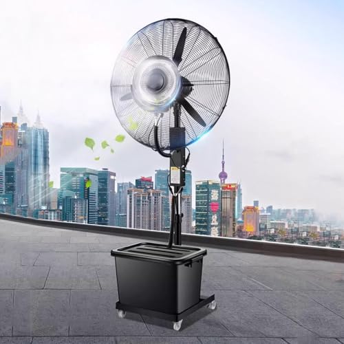 HJYryhyfddply Ventilador Nebulizador, Ventiladores de Pie, con Tanque Independiente, Ventilador Industrial, 3 Velocidades, Cabezal de Agitación con Una Tecla(81cm/31.9in)