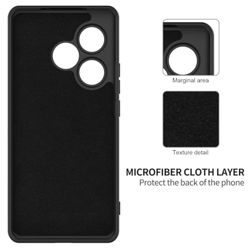 Image of for [ Realme GT 6T 5G ] Liquid Silicone Back Case Cover Flexible |Inner Lining| with Camera Protection Back Cover for [ Realme GT 6T 5G ] - Black