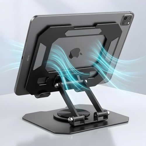 Image of Fugetek Metal Tablet Stand 360 Rotating | Adjustable Desk Holder Mount