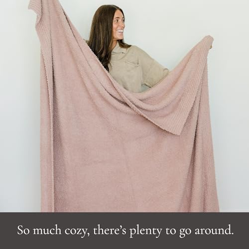 Image of SARANONI Bamboni Luxury Throw Blanket | Oversized Super Soft Plush Home Decorative Comfy Blankets for Couch or Bed | Pink - X-Large 60 inch x 80 inch