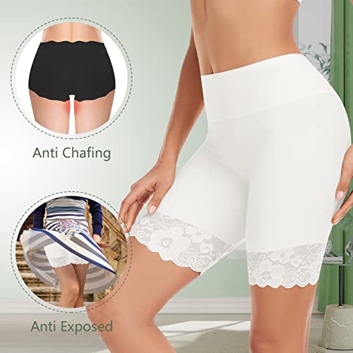 Blueinn Slip Shorts For Under Dresses Mesh Women Anti Chafing Underwear High Wide Waisted Boyshorts Panties Lace Under Shorts #TOP2