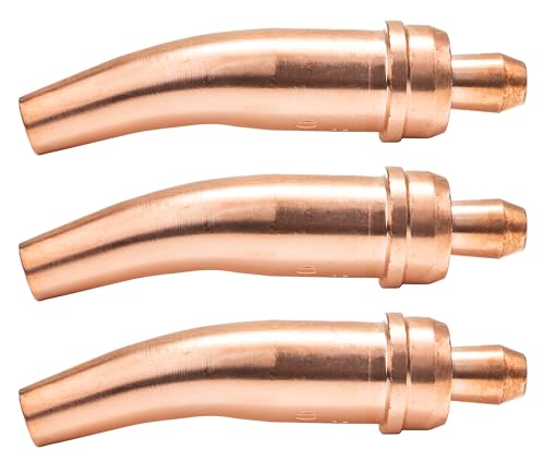 SÜA® - (3-PACK) 1-118-2 Oxy/Acetylene Bent Gouging Tips - Compatible with Victor Series 1, Type 118 - Size: 2