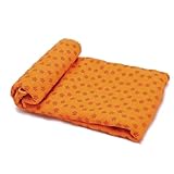 AngelBeauty© Microfiber Non Skid Yoga Towel Yoga Mat 24"x72" with Carry Bag + Gift Box (Orange)